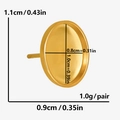 Detaillierte Größenangaben für goldene ovale Ohrstecker-Komponenten aus 304 Edelstahl - D440 / Gold