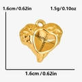 Makro-Detail von 304 Edelstahl Herzanhänger mit Goldfinish und Größenangaben in cm - Gold