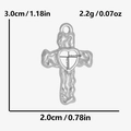 Mappa dettagliata del ciondolo a croce cuore con dimensioni e dati sul peso netto - Croce Cuore Texture Lava (S1942-S) / Argento