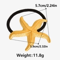 Detalle del coletero de estrella de mar de 5,7x5,9 cm con acero inoxidable dorado - Estilo Dorado (P9-G)