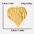 Makroansicht des Herzanhängers aus 304 Edelstahl mit detaillierten Maßen und Gewicht - Gold Stil (S1965-G)