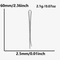 Pince à cheveux en acier inoxydable 304 argentée de 60mm de long et pesant 2,1g - Argenté