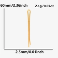 60mm 18K vergulde roestvrijstalen U-vormige haarklem met 2,5mm breedte specificatie - Goud