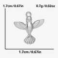 Detailed view of flying bird pendant dimensions in polished 304 stainless steel - Silver Bird Style (S1984-S)