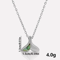 Detailed view of fishtail necklace pendant with shell inlay showing 1.5cm width and 4g weight - Silver Abalone Shell Necklace