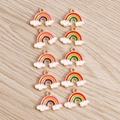 Set of 10 colorful rainbow cloud alloy charms for DIY jewelry making and crafts - Multicolor