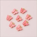 Rosa Harz-Schmetterlingsanhänger mit goldenen Metallösen für DIY-Schmuck - 10er Pack / Fuchsia