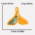 Gold stainless steel fishtail pendant with green abalone shell inlay and size details - Gold Abalone Shell Pendant Only (Without Chain)