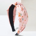 Roze geknoopte hoofdband met paashaas- en eierprint voor dames en meisjes - Roze