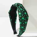 Cerchietto largo per San Patrizio con trifogli verdi e cappelli su tessuto nero di moda - L'Impostore / Nero Con Cappello Verde Trifoglio