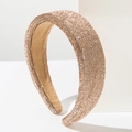 Luxe champagne gouden strass hoofdband met antislip voering voor vrouwen - Bruin
