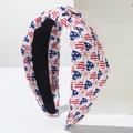 Cerchietto annodato per Independence Day con stelle e cuori motivo bandiera americana - Stampa Cuore Patriottico / Cuore