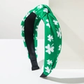 Cerchietto verde per San Patrizio con motivi a trifoglio e design a nodo - Stile Trifoglio Verde Smeraldo Bianco