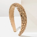 Sparkling champagne rhinestone wide headband with premium velvet inner lining - Brown