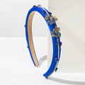 Diadema barroca azul real con abejas de diamantes de imitación y grandes cristales azules - Azul