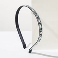 Elegante diadema fina negra con perlas y cristales brillantes para peinados - Color AB