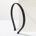Detail shot of black headband with micro-diamonds and large rhombic faceted black gems - All Black