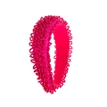 Handmade wide fuchsia beaded headband with luxury sequins and textured wavy design - Rose Red