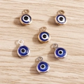 Pack of mixed gold and silver evil eye nazar charm pendants for DIY jewelry making - 60Pcs Set / Multicolor