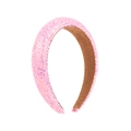 Chic padded pink sequin headband with soft brown velvet lining and sparkling finish - Pink