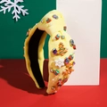 Details von Weihnachts-Haarreif mit Lebkuchenmann, Christbaum-Deko und Strasssteinen - Gelb