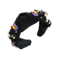 Cerchietto per Halloween con fantasmi e zucche decorato con perle e strass per capelli - Nero