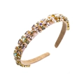 Luxury Baroque headband with pink rhinestones and crystals on a soft satin base - Pink