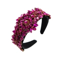 Detailed macro view of luxury baroque headband with intricate rose red floral rhinestones - Rose Red