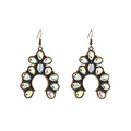 Orecchini vintage a forma di ventaglio con strass colorati in finitura bronzo - Bronzo Antico