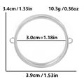 Schéma technique montrant 3,4 cm de diamètre et 10,3 g de poids pour le médaillon en acier - Style Très Grand Mince (X45-S) / Argent