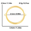 Spécifications détaillées de taille pour pendentif médaillon rond en acier inoxydable doré - Style Grand Mince (X46-G)