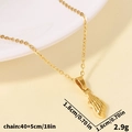Collier minimaliste en acier inoxydable 304 avec pendentif coquille dorée poli miroir - Doré