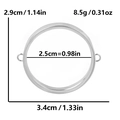 Dessin technique d'un médaillon en acier inoxydable montrant les dimensions et le poids - Style Grand Mince (X46-S) / Argent