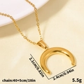 Collana con pendente a luna in oro lucido con catena sottile per donna in stile minimalista - Oro (S446-G-N22)