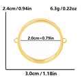 Mesure détaillée de la taille d'un médaillon rond en acier inoxydable doré avec dimensions - Style Moyen Mince (X47-G)