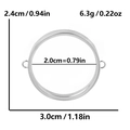 Spécifications de taille pour le pendentif rond en acier inoxydable avec dimensions et poids - Style Moyen Mince (X47-S) / Argent