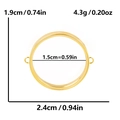 Tableau des tailles du médaillon en acier inoxydable montrant 2,4cm de large et 1,9cm de haut - Style Micro Mince (X48-G)