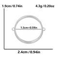 Vue détaillée du médaillon rond en acier inoxydable avec dimensions et spécifications - Style Micro Mince (X48-S) / Argent