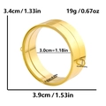 Dimensions détaillées du pendentif médaillon rond en acier inoxydable doré avec verre - Style Très Grand Épais (X52-G)