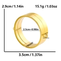 Paramètres de taille détaillés du cadre de pendentif rond en acier doré avec dimensions - Style Grand Épais (X53-G)