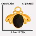 Dettaglio del ciondolo ape con dimensioni di 1,8 cm di larghezza e 1,1 cm di altezza - Oro Nero (S2026-G-B)