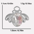 Dettaglio del ciondolo ape in acciaio inossidabile 304 dimensioni 1,1x1,8cm e 1,5g - Argento Aurora AB (S2026-S-AB)