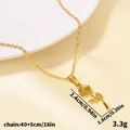 Gold stainless steel rose pendant necklace with 40+5cm adjustable chain for women - Gold