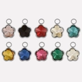 Set mit zehn bunten 304 Edelstahl Blumenanhängern mit geschliffenen Glaskristallen - Silber Basis Mischfarben (S2014-S-mix)