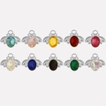 304 stainless steel bee pendants with colorful crystal glass stones for DIY jewelry making - Silver Mixed Color (S2026-S-mix)