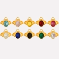 Set of 10 gold bee pendants with multi-colored glass crystals for DIY jewelry - Gold Mixed Color (S2026-G-mix)