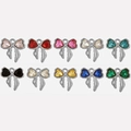 Schleifen-Herz-Kristallanhänger in 10 Farben für DIY-Schmuck und elegante Halsketten - Gemischte Farben Silber Basis (S2025-S-mix)