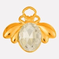 Pendaglio a ape in acciaio inossidabile 304 con cristallo ovale e finitura dorata - Oro Bianco (S2026-G-W)