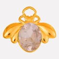 Pendente ape in acciaio inossidabile dorato con una grande gemma di cristallo sfaccettato - Oro Rosa (S2026-G-P)