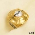 Französischer Goldperlen-Ring für Damen mit Größenangaben und Produktabmessungen im Bild - Schild Perle Offener Stil / Gold (J910-G)